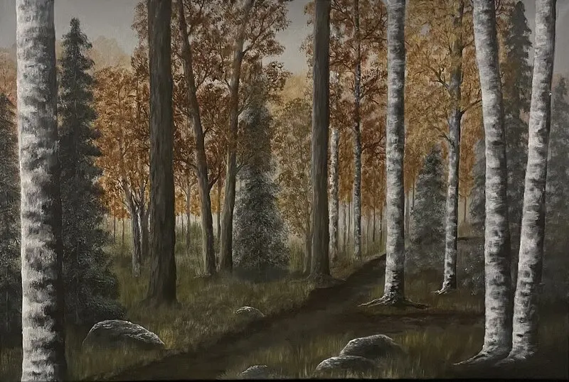 Akrylmålning Senhöst av Annika Handfast