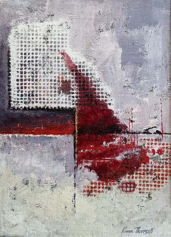 Akrylmålning Blodröda segel av Kina Thorsell