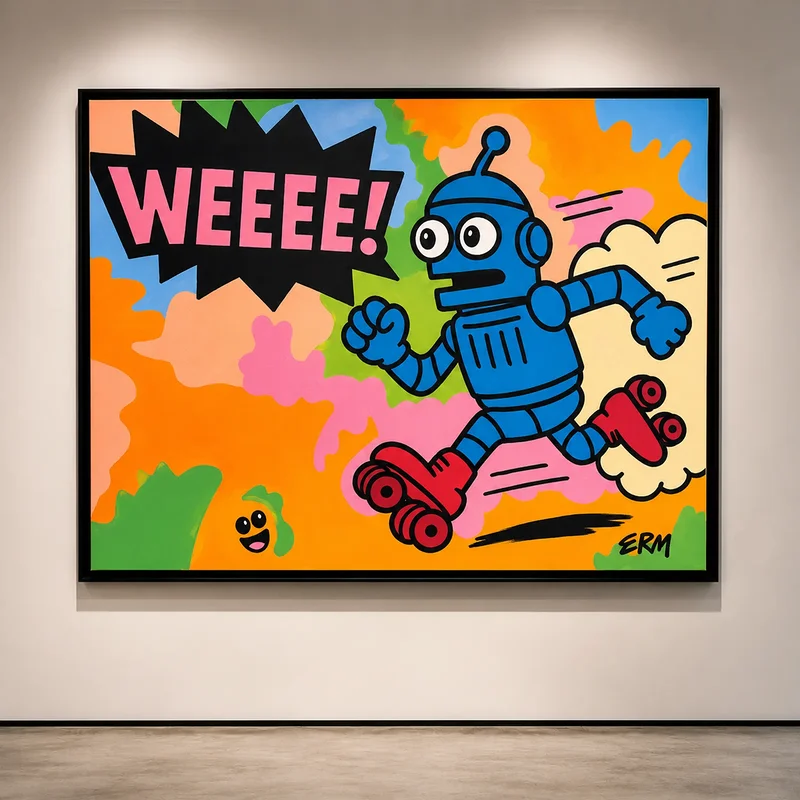 Akrylmålning WEEEE! - FRAGMENT 31 av ERM Emanuel Ringborg Mankert