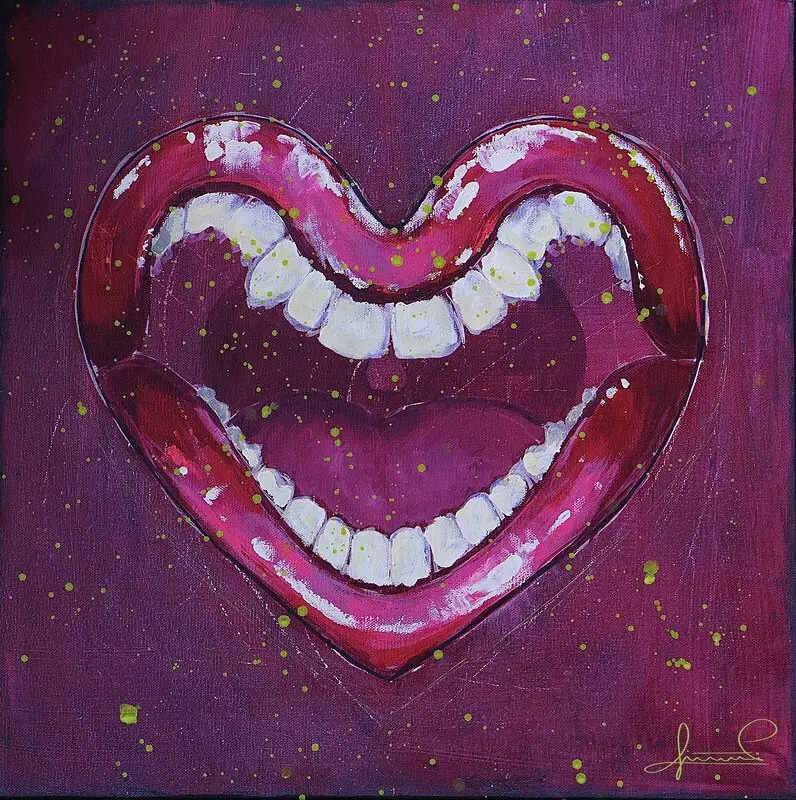 Akrylmålning Bitter Sweet Heart - albumomslag av Linnéa Petersson