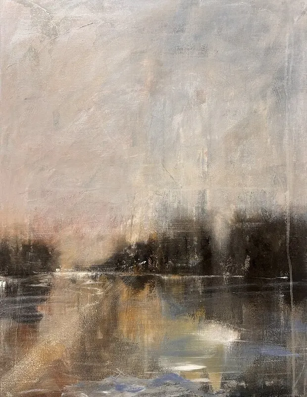 Akrylmålning Novemberljus av Ulrica Halling Olsson_art Stockholm