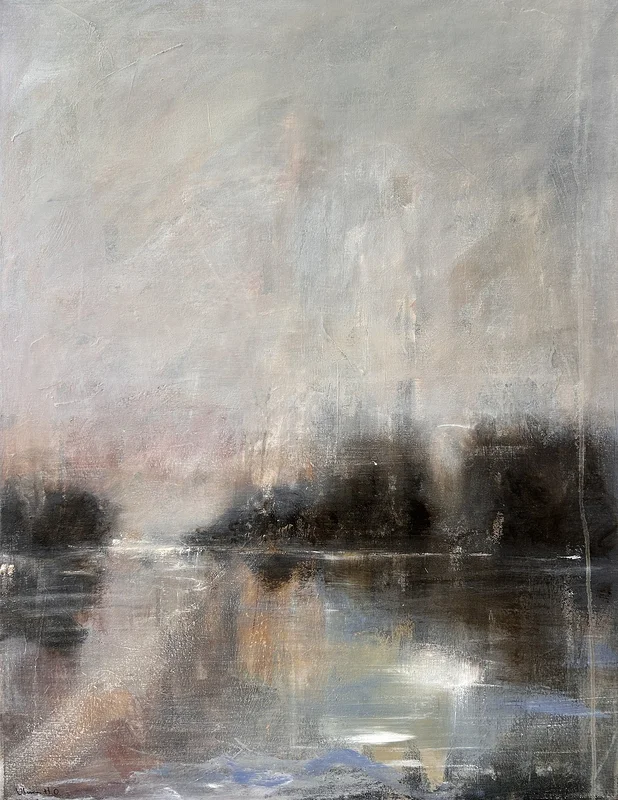 Akrylmålning Novemberljus av Ulrica Halling Olsson_art Stockholm