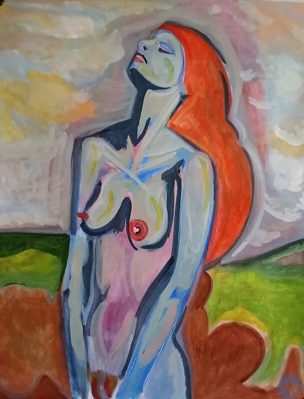33 ) Nude Woman with Red Hair. av Victor Finnigan