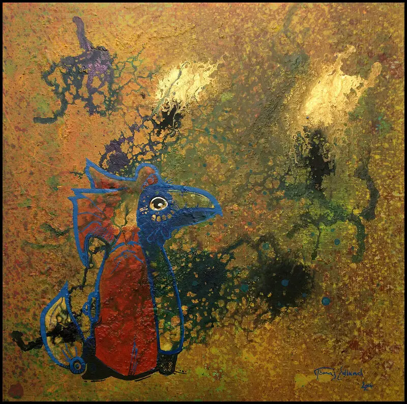 Akrylmålning Filurens tid av Tomas Edlund