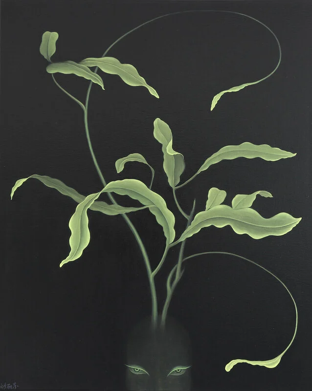 Oljemålning Night Blooming Cereus av Lifen Liu