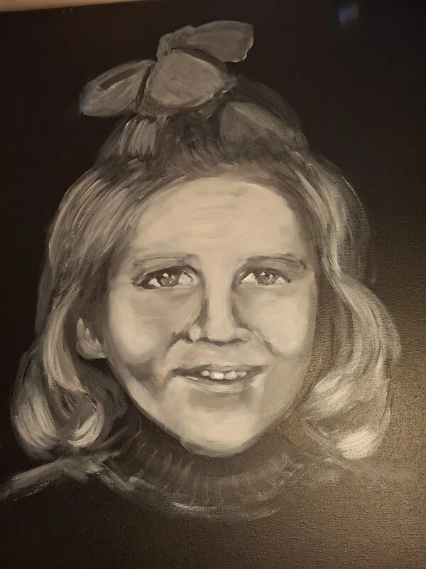 Akrylmålning Mamma som barn av Anna Bengtsson Crafoord