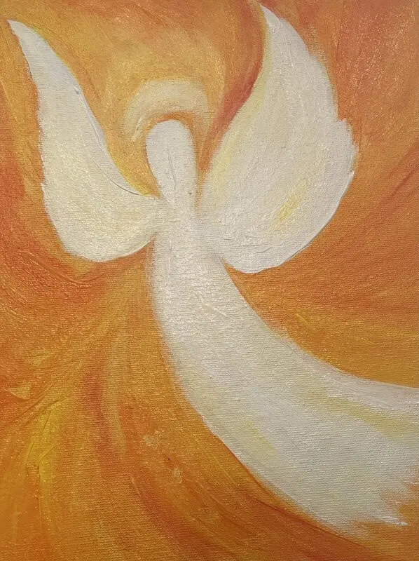 Akrylmålning Angel of Love av Amie Norrman Söderman
