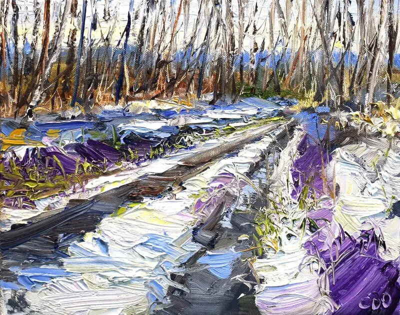 Oljemålning Be in nature av Sonja Brussen