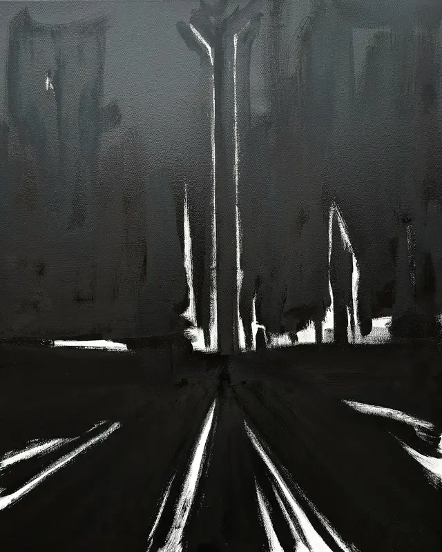 Oljemålning The light inbetween IV av Irem Babovic