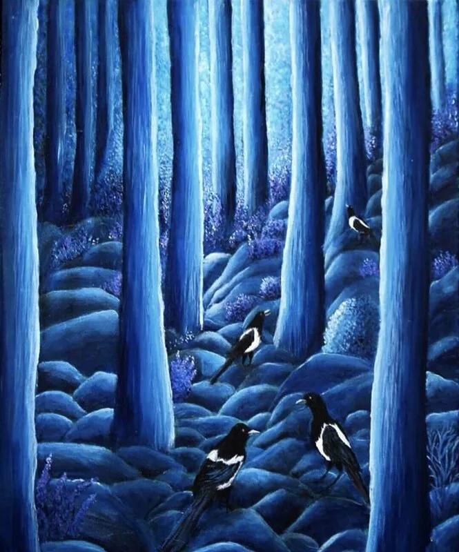 Akrylmålning Skatprat av Maria Borgring ( Fd Lindberg)