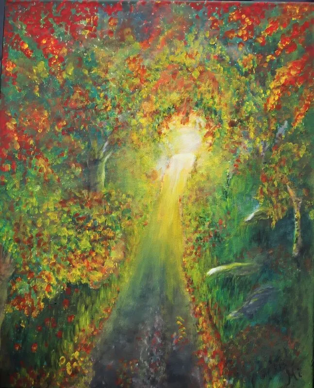 Akrylmålning Tunnel av ljus av Maria Borgring ( Fd Lindberg)