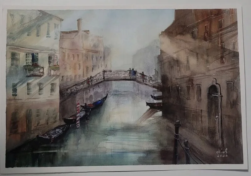 Akvarell Venedig av Natalia Apostolova