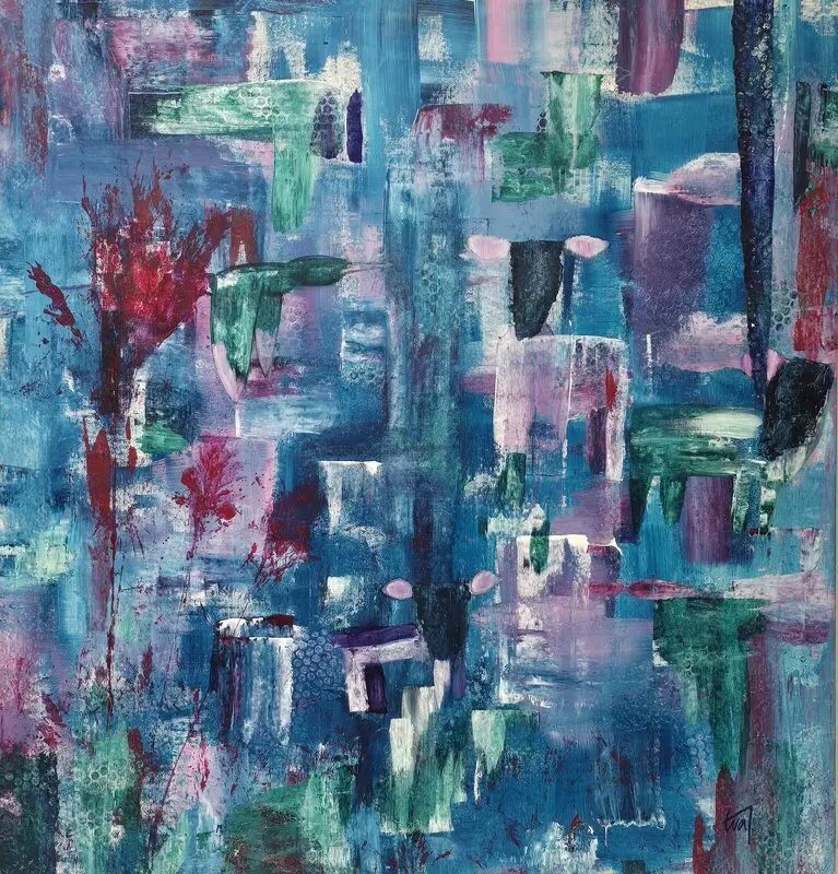 Akrylmålning Djurens paradis! av Eva Johansson