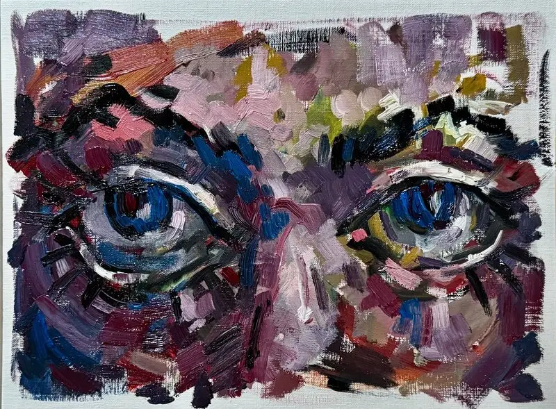 Oljemålning Eyes av Ekaterina Dutkevich