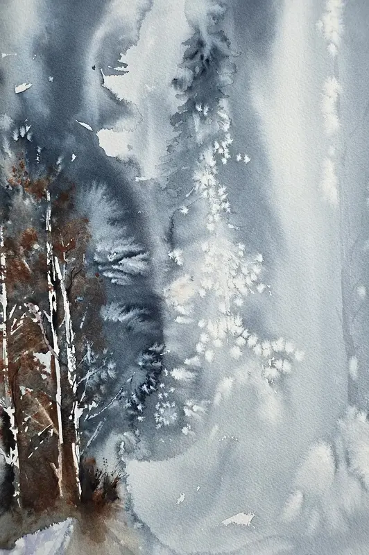 Akvarell A winter' tale av Molly, Monika Hellgren