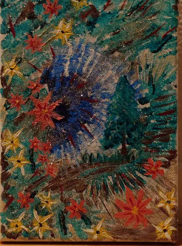 Akrylmålning Glitter av Rebecka Lindberg
