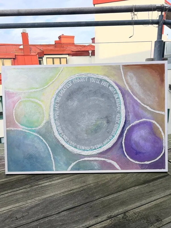 Akrylmålning Rainbow av Linda Carlén