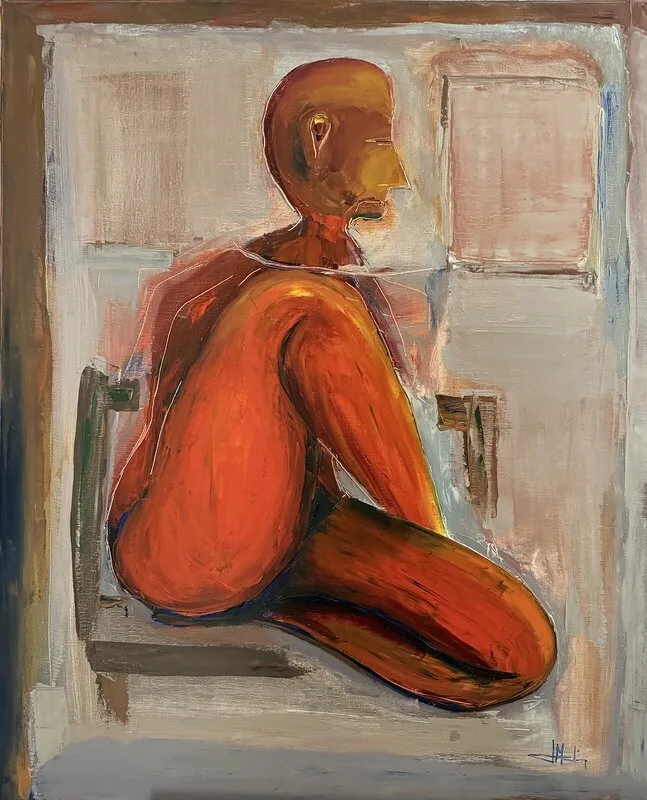 Oljemålning Waiting that person av Joao Medina