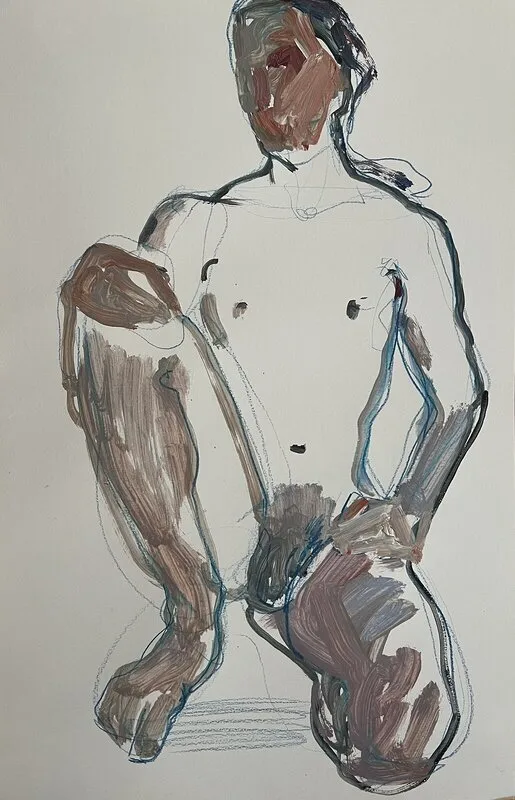 Akrylmålning Nude sketch av Yuliia Levytska