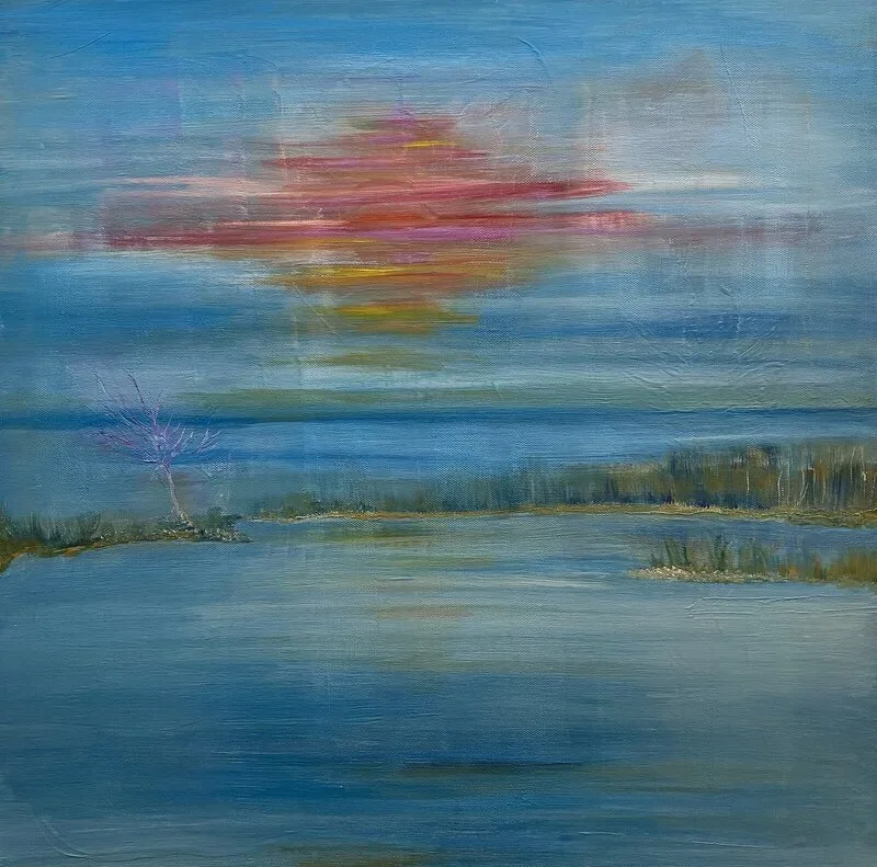 Oljemålning Blue water av Susanne Ahlberg