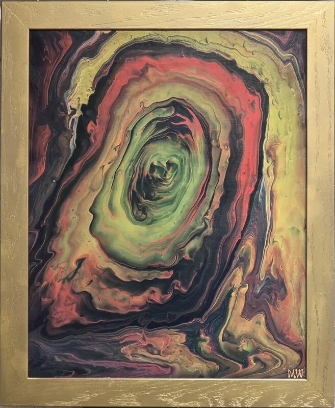 Akrylmålning Alien Core av Marita Westerberg