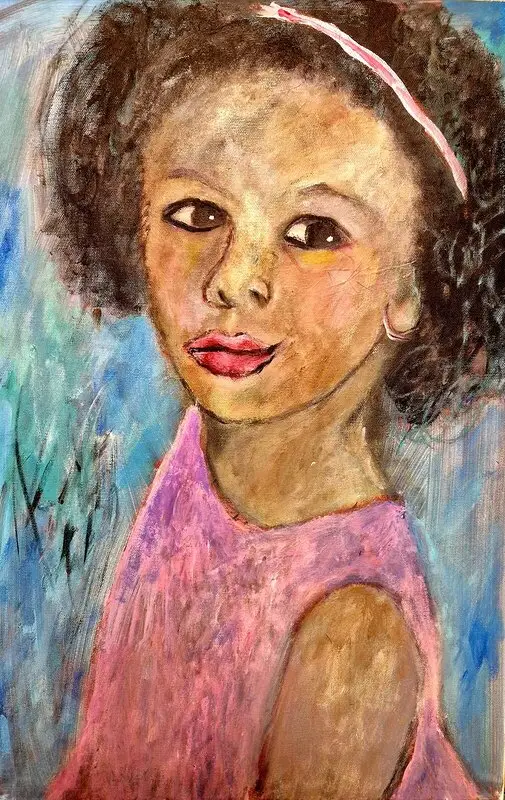 Akrylmålning Moa av Birgitta Jonsson Bijon Art
