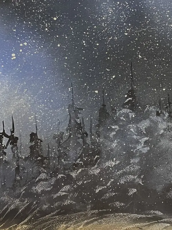 Akvarell Första snön av Rune Gabrielsson