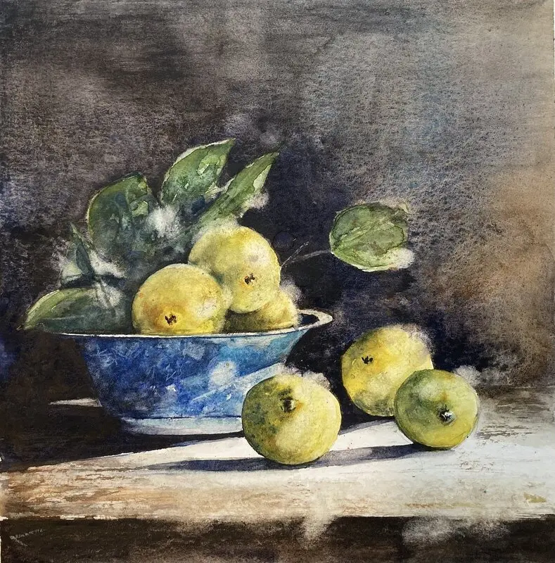 Akvarell Citroner vid fönstret av Gabriela Mayoral