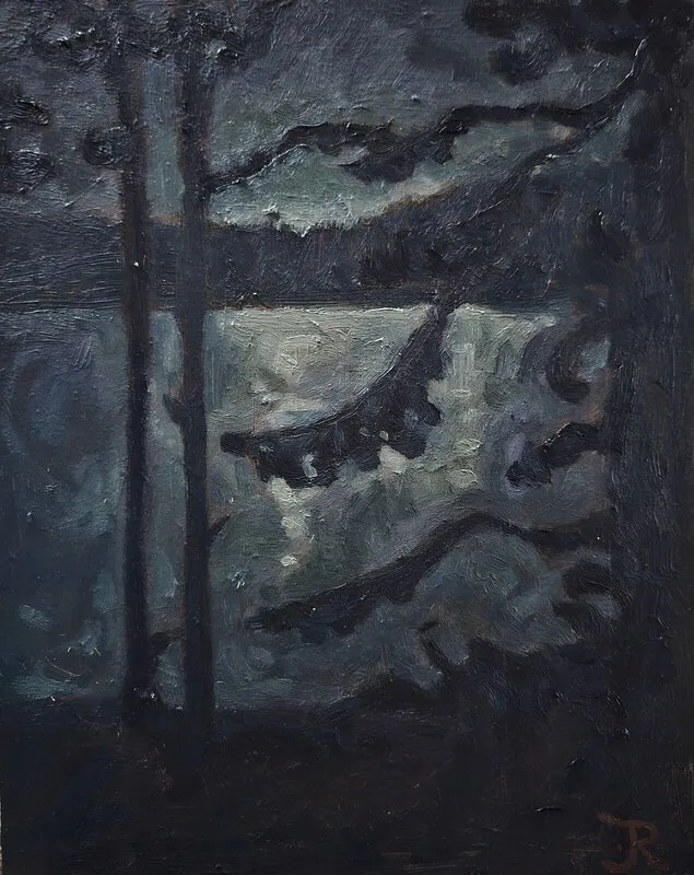 Oljemålning Mörkret tar över av Tove Rogstad