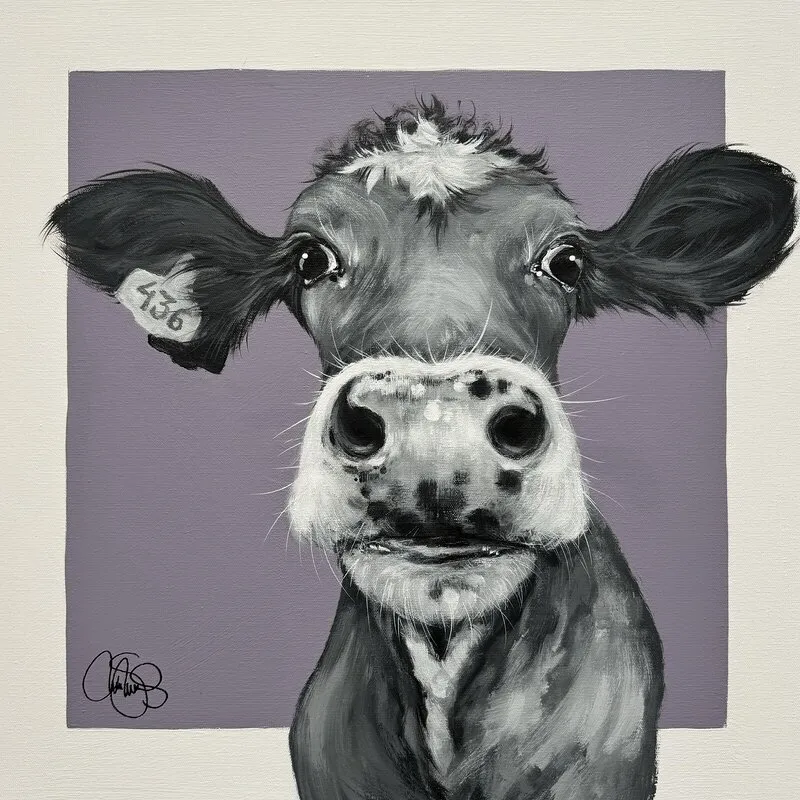 Akrylmålning COW 436 Tracy av Matilda Skoglund