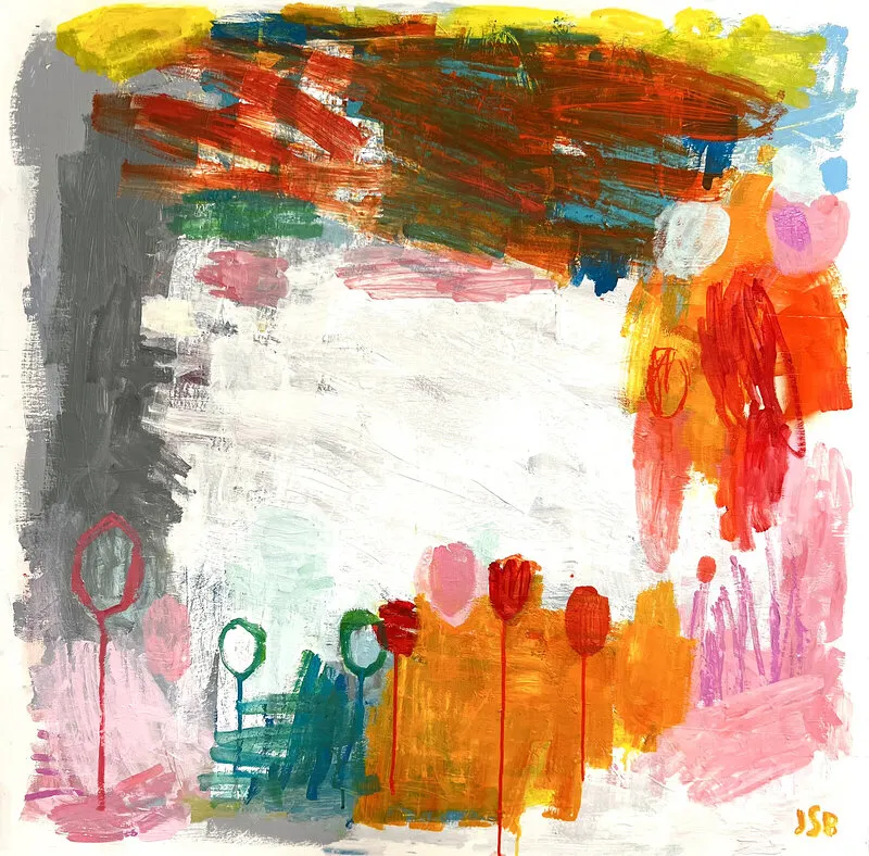 Akrylmålning Winterflowers II av Jenny Svenberg