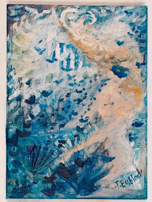 Oljemålning Snöfjärilar av Tatiana Essblad