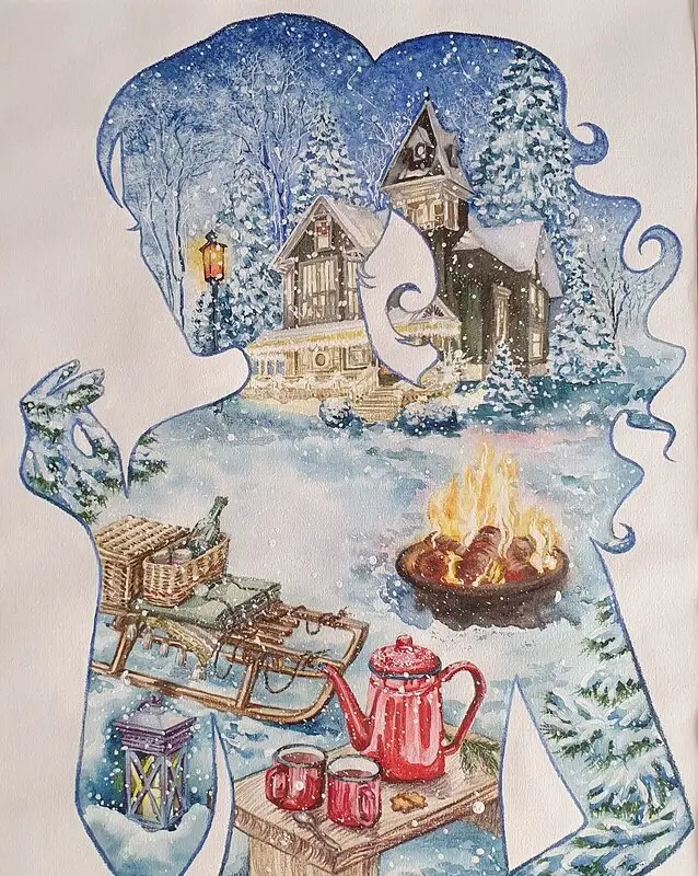 Akvarell Picknick av Iryna Denysenko