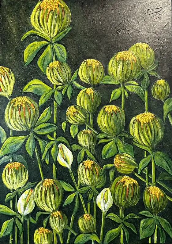 Akrylmålning Light in the night av Madeleine Gunnarsson