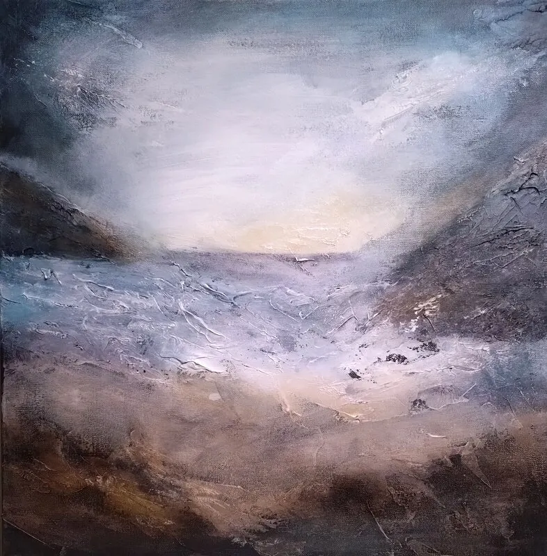 Akrylmålning Autumn beach av Lisa Svensson