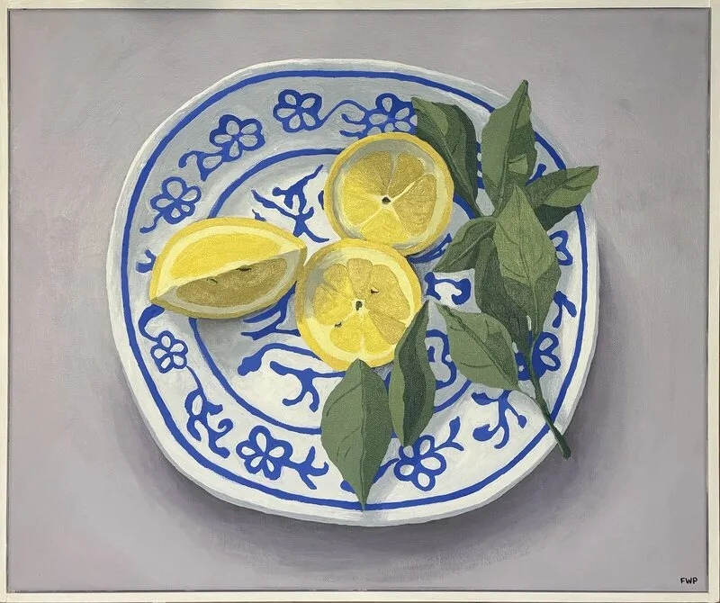 Akrylmålning CITRONSKIVOR No.2544 av Frida Westlund Prändel