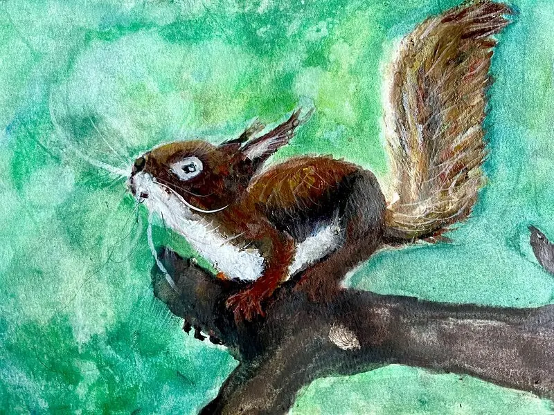 Akvarell Den lilla rackaren av Gunilla Palusa