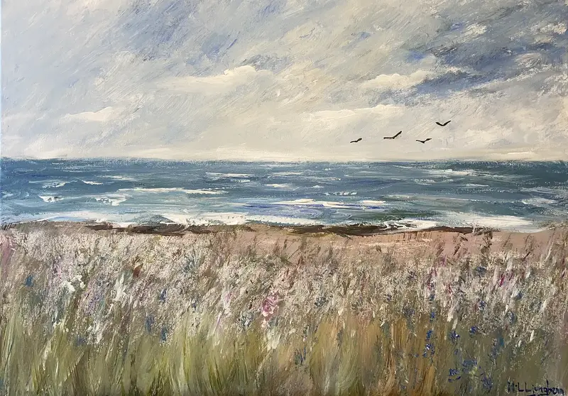 Akrylmålning Den vilda stranden av Marie-Louise Ljungberg