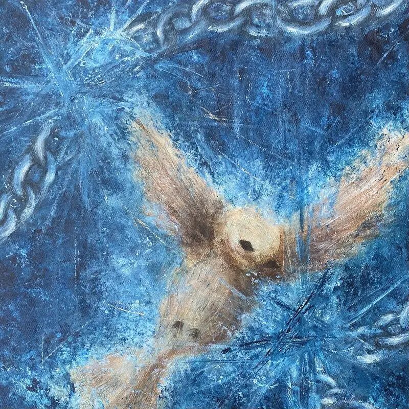 Akrylmålning Breaking Free av Sofia Romedahl