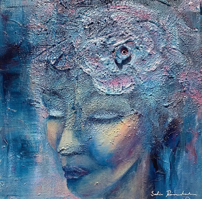 Akrylmålning Lady Thoughtful av Sofia Romedahl