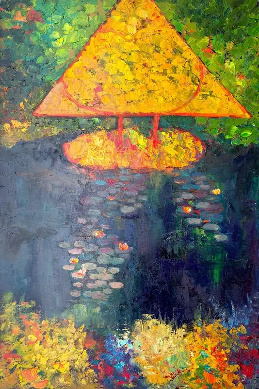 Oljemålning The Island av Ivan Tverdun