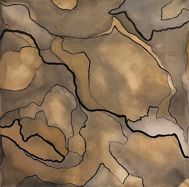 Akrylmålning Sprickor till skönhet av Johanna Jakobsson