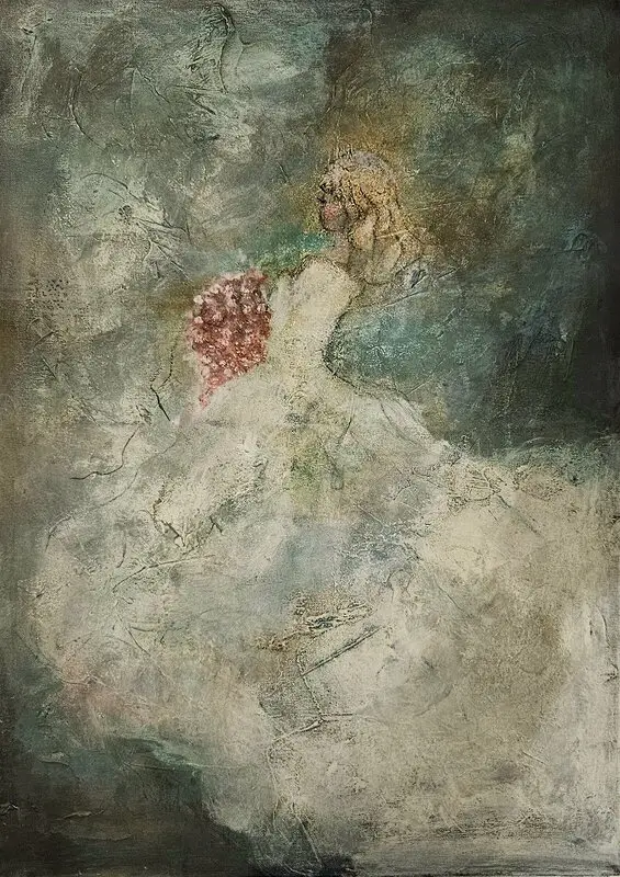 Akrylmålning Vinterbrud av Gunilla Valdemarsdotter