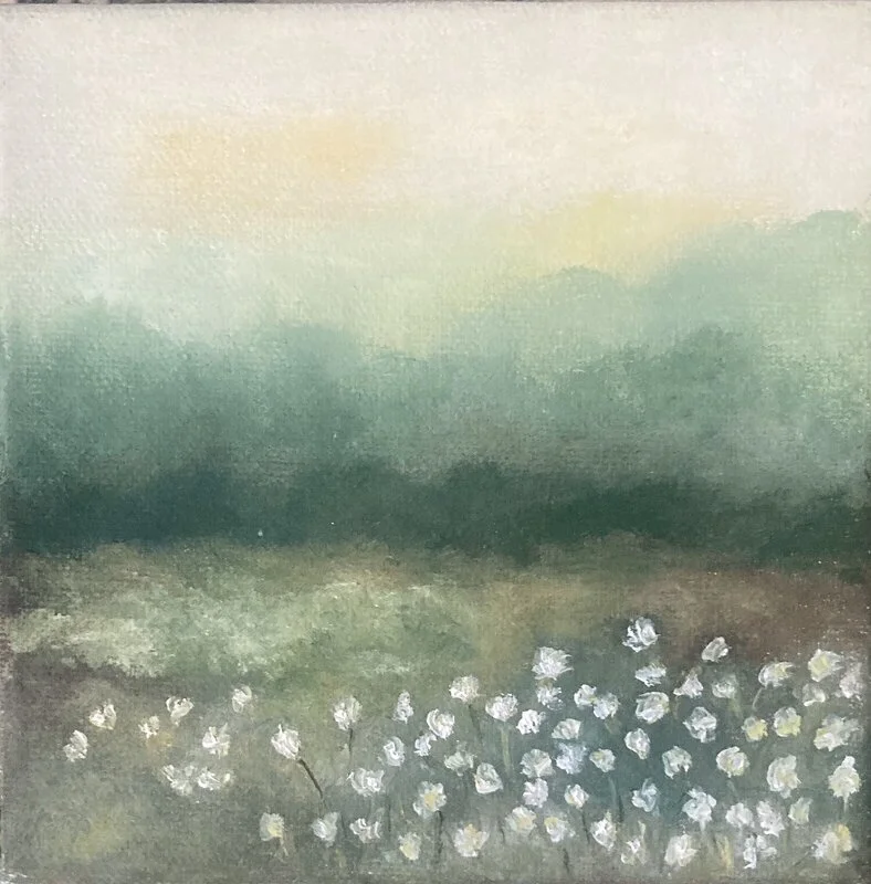 Oljemålning Ängsull av Anne-Marie Björstrand