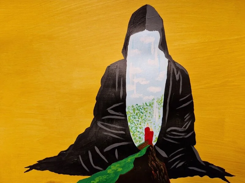 Akrylmålning Vem av Therese Klaar