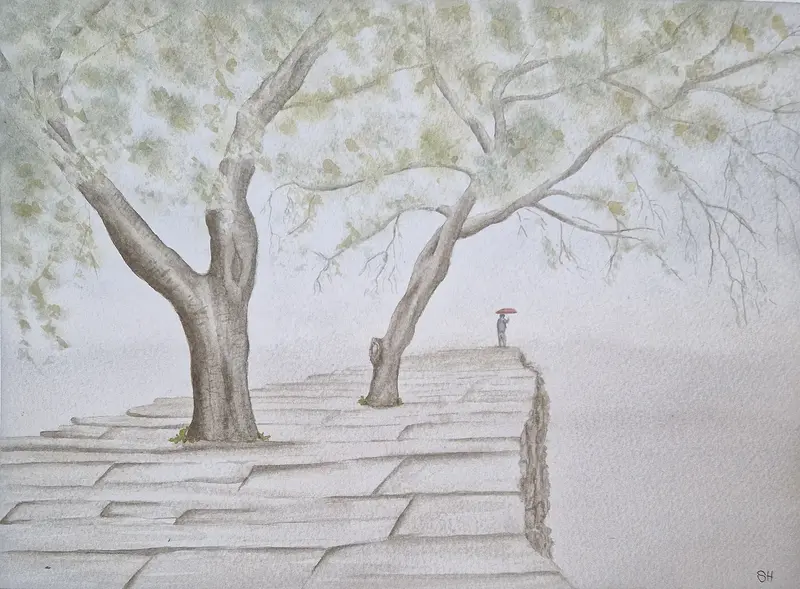 Akvarell I dimmans tystnad av Susanne Hagemark