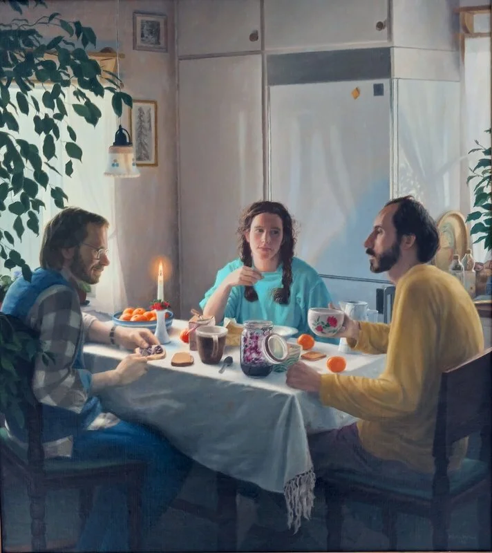 Oljemålning Vid köksbordet av Martin Möller