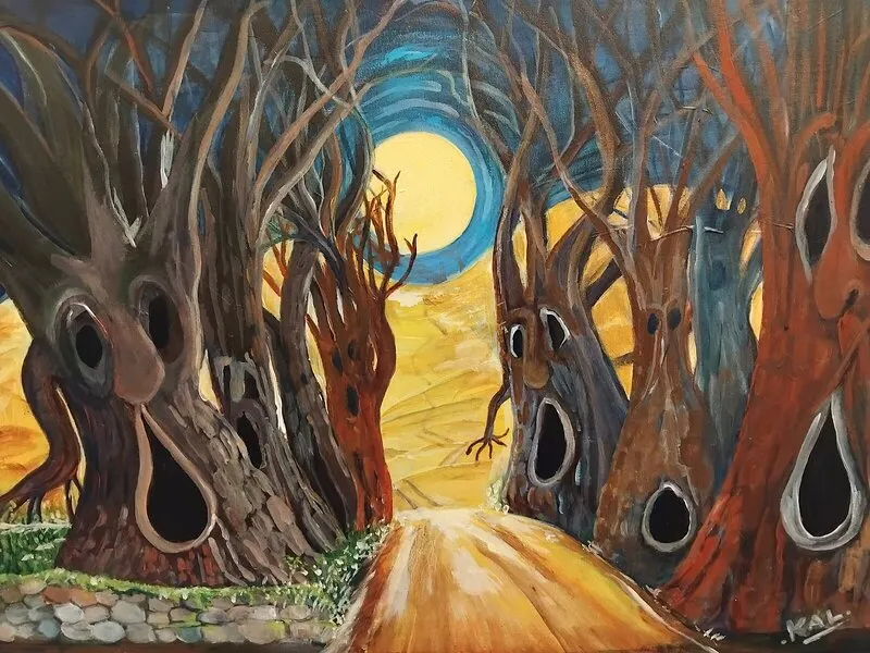 Akrylmålning Tullesboallen av Karin Lidström