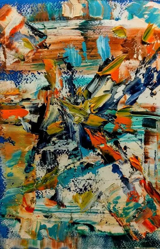 Oljemålning Ny värld. av Thomas Nilsson