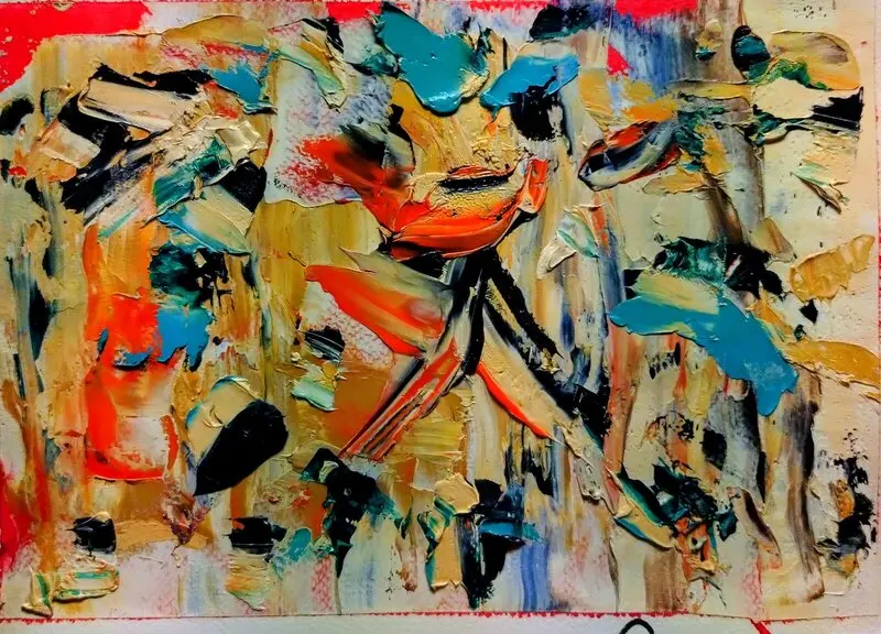 Oljemålning Nya vänner! av Thomas Nilsson